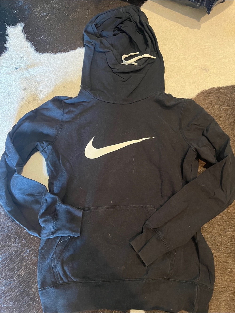 Nike Black Hoodie with White Swoosh Logo